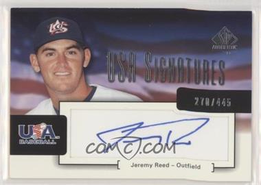 2004 SP Authentic - USA Signatures #USA-10 - Jeremy Reed /445