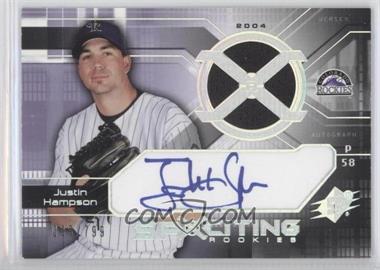 2004 SPx - [Base] #182 - SPx Auto Rookie Jerseys - Justin Hampson /799