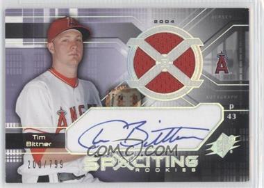 2004 SPx - [Base] #201 - SPx Auto Rookie Jerseys - Tim Bittner /799