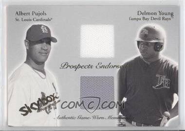 2004 Skybox Autographics - Prospects Endorsed Dual - Jerseys #PEJ-AP/DY - Albert Pujols, Delmon Young /500