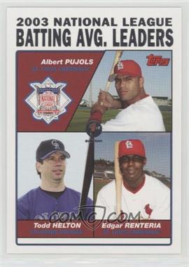 2004 Topps - [Base] - 1st Edition #343 - League Leaders - Albert Pujols, Todd Helton, Edgar Renteria