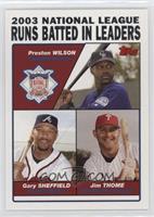 League Leaders - Preston Wilson, Gary Sheffield, Jim Thome