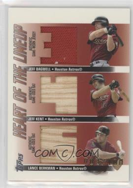 2004 Topps Clubhouse Collection - Heart of the Lineup Triple Relics #HL-HOU - Jeff Bagwell, Jeff Kent, Lance Berkman /100 [EX to NM]