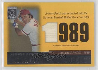 2004 Topps Tribute Hall of Fame - Tribute Relic - Gold #TR-JB - Johnny Bench /25 [EX to NM]