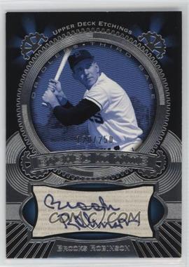 2004 Upper Deck Etchings - Etched in Time Autographs - Blue Ink #ET-BR - Brooks Robinson /250