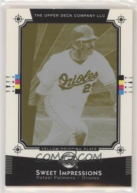 2004 Upper Deck Sweet Spot - [Base] - Wood Variation Printing Plate Yellow #197 - Swinging for the Fences - Rafael Palmeiro /1