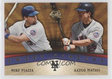 2004 Upper Deck Sweet Spot - [Base] - Wood Variation #222 - Sweet Lineups - Mike Piazza, Kazuo Matsui /99