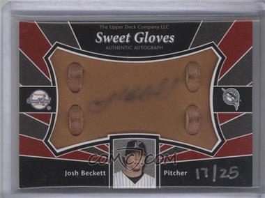 2004 Upper Deck Sweet Spot - Signatures - Gloves #SS-BE - Josh Beckett /25