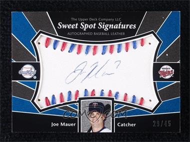 2004 Upper Deck Sweet Spot - Signatures - Red & Blue Stitch #SS-JM - Joe Mauer /45