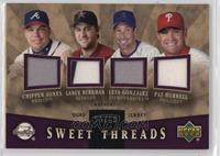 Chipper Jones, Lance Berkman, Luis Gonzalez, Pat Burrell #/99