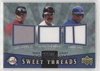 Ken Griffey Jr., Rafael Palmeiro, Sammy Sosa [EX to NM] #/99