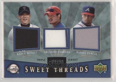 2004 Upper Deck Sweet Spot - Sweet Threads Triple - Jerseys #STT-MCF - Rafael Furcal, Orlando Cabrera, Kazuo Matsui /99