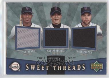 2004 Upper Deck Sweet Spot - Sweet Threads Triple - Jerseys #STT-RMP - Jose Reyes, Kazuo Matsui, Mike Piazza /99
