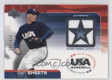 2004 Upper Deck USA Baseball 25-Year Anniversary - Jerseys #GU-BS - Ben Sheets /850