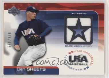 2004 Upper Deck USA Baseball 25-Year Anniversary - Jerseys #GU-BS - Ben Sheets /850 [EX to NM]