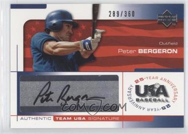 2004 Upper Deck USA Baseball 25-Year Anniversary - Signatures - Black Ink #BERG - Peter Bergeron /360