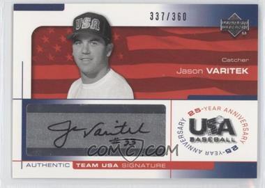 2004 Upper Deck USA Baseball 25-Year Anniversary - Signatures - Black Ink #VAR - Jason Varitek /360