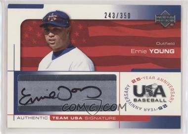 2004 Upper Deck USA Baseball 25-Year Anniversary - Signatures - Black Ink #YOUN - Ernie Young /350