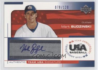 2004 Upper Deck USA Baseball 25-Year Anniversary - Signatures - Blue Ink #BUD - Mark Budzinski /120