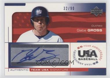 2004 Upper Deck USA Baseball 25-Year Anniversary - Signatures - Blue Ink #GRO - Gabe Gross /90
