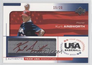 2004 Upper Deck USA Baseball 25-Year Anniversary - Signatures - Red Ink #AIN - Kurt Ainsworth /20