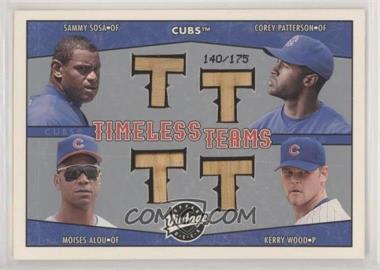 2004 Upper Deck Vintage - Timeless Teams Bats #TT-16 - Sammy Sosa, Corey Patterson, Moises Alou, Kerry Wood /175