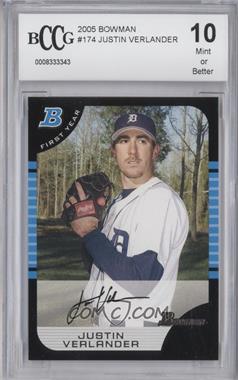 2005 Bowman - [Base] #174 - First Year - Justin Verlander [BCCG 10 Mint or Better]