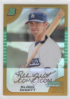 2005 Bowman Chrome - [Base] - Gold Refractor #159 - Blake DeWitt /50