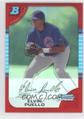 2005 Bowman Chrome - [Base] - Red Refractor #166 - First Year - Elvin Puello /5