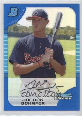 2005 Bowman Draft Picks & Prospects - Chrome - Blue Refractor #BDP77 - Jordan Schafer /150