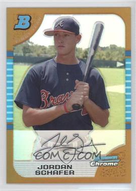 2005 Bowman Draft Picks & Prospects - Chrome - Gold Refractor #BDP77 - Jordan Schafer /50