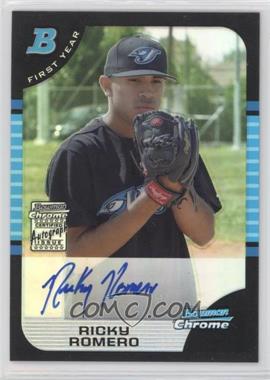 2005 Bowman Draft Picks & Prospects - Chrome - Refractor #BDP177 - Ricky Romero /500