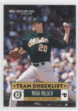 2005 Donruss - [Base] - Black Press Proof #391 - Team Checklist - Mark Mulder /10