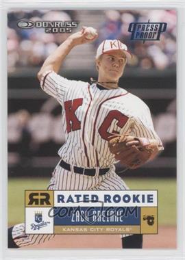 2005 Donruss - [Base] - Blue Press Proof #38 - Rated Rookie - Zack Greinke /100