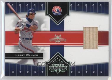 2005 Donruss Champions - [Base] - Impressions Materials #67 - Larry Walker