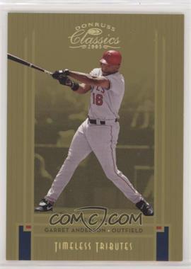 2005 Donruss Classics - [Base] - Gold Timeless Tributes #16 - Garret Anderson /50