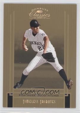 2005 Donruss Classics - [Base] - Gold Timeless Tributes #219 - Ryan Speier /50