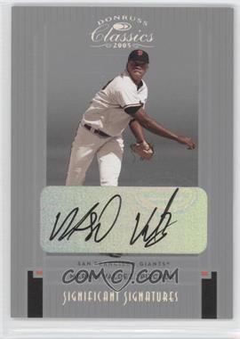 2005 Donruss Classics - [Base] - Silver Significant Signatures #163 - Merkin Valdez /200