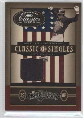 2005 Donruss Classics - Classic Singles - Jerseys #CS-13 - Rickey Henderson /100