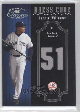 2005 Donruss Classics - Dress Code - Jersey Number Materials #CD-2 - Bernie Williams /51