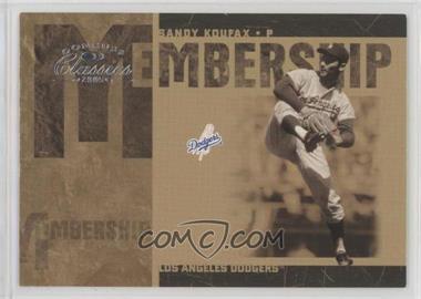 2005 Donruss Classics - Membership #MS-28 - Sandy Koufax /1000