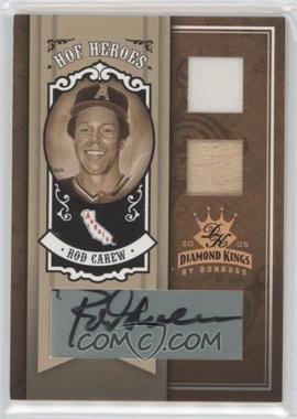 2005 Donruss Diamond Kings - HOF Heroes - Bronze Materials Signatures #HH-80 - Rod Carew /50 [EX to NM]