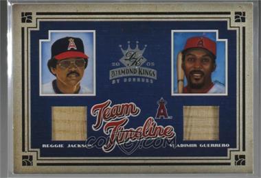 2005 Donruss Diamond Kings - Team Timeline - Bats #TT-8 - Reggie Jackson, Vladimir Guerrero /75 [Noted]