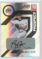 Autographed Prospects - Ryan Speier #/1,000