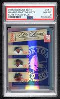 Manny Ramirez, Pedro Martinez, David Ortiz [PSA 8 NM‑MT] #/1,000