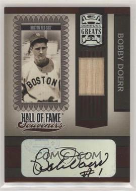 2005 Donruss Greats - Hall of Fame Souvenirs - Bats Signatures #HOFS-10 - Bobby Doerr