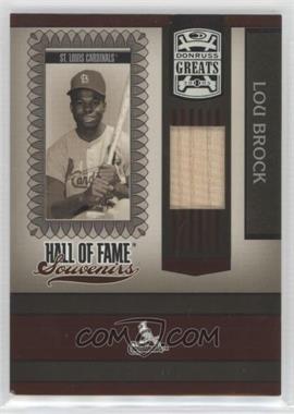 2005 Donruss Greats - Hall of Fame Souvenirs - Bats #HOFS-21 - Lou Brock