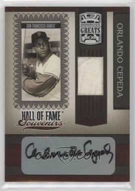 2005 Donruss Greats - Hall of Fame Souvenirs - Jerseys Signatures #HOFS-22 - Orlando Cepeda