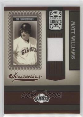 2005 Donruss Greats - Souvenirs - Bats #S-13 - Matt Williams [EX to NM]