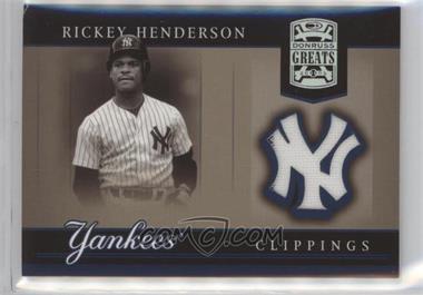 2005 Donruss Greats - Yankee Clippings Materials #YC-22 - Rickey Henderson